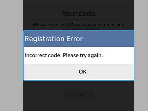 Registration Error
