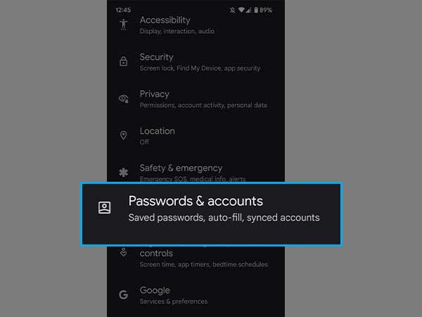 Passwords and Accounts